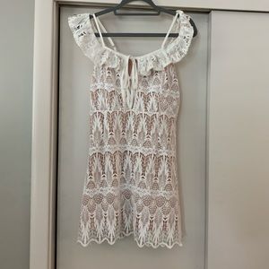 Lucca Women's NWOT White Lace Overlay Sleeveless dress